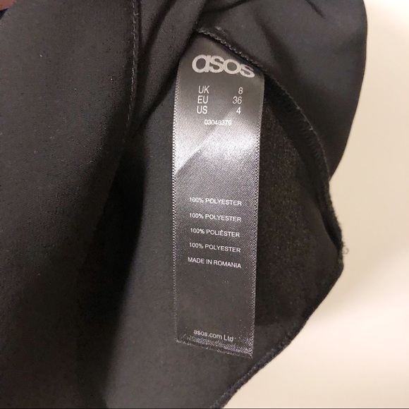 ASOS Black Chiffon Square Neck Swing Flowy Tank - Picture 3 of 5